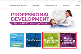 Live or online CE courses screenshot