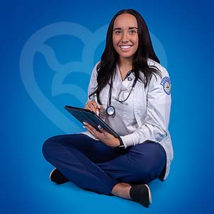 Nursing Student Using an iPad